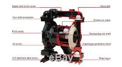 15GPM Air-Operated Double Diaphragm Pump 3/8 inch Air Inlet PTFE Diaphragm Pump