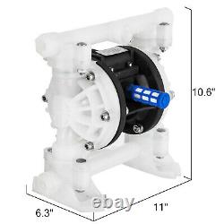 1/2 Air Driven Double Diaphragm Pump PTFE O-Rings Valve Balls Included 33lpm