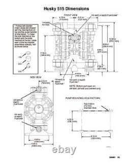 1/2 Graco Husky 515 Polypropylene Air Diaphragm Pump (PP/PTFE/PTFE) 241565