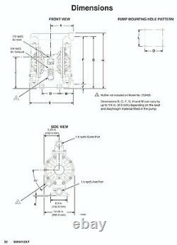 1.5 Graco Husky 1590 Aluminium Air Diaphragm Pump (BN/BN/BN) DB3777
