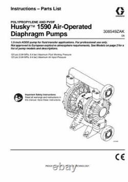 1.5 Graco Husky 1590 Aluminium Air Diaphragm Pump (SS/PTFE/PTFE) DB3311