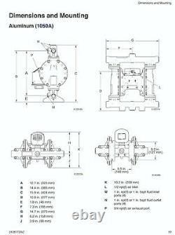 1 Graco Husky 1050 Aluminium Air Diaphragm Pump (FKM/PTFE/PTFE) 647129