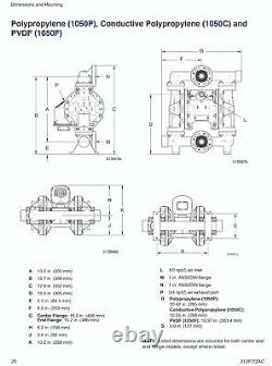 1 Graco Husky 1050 Conductive Poly Air Diaphragm Pump (PP/PTFE/PTFE) 649176
