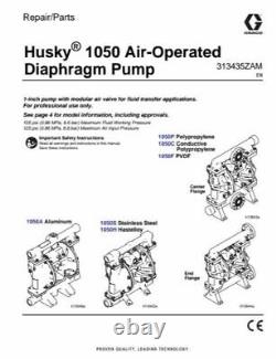 1 Graco Husky 1050 Polypropylene Air Diaphragm Pump (PVDF/PTFE/PTFEOM) 649035