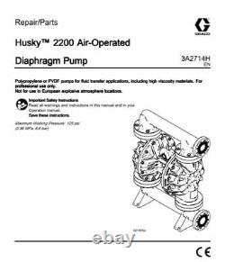 2 Graco Husky 2200 Polypropylene Air Diaphragm Pump (PP/PTFE/PTFE) 653504