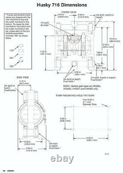 3/4 Graco Husky 716 Aluminium Air Diaphragm Pump (AC/FKM/FKM) D53288