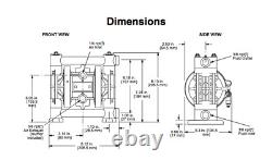 3/8 Graco Husky 307 Polypropylene Air Diaphragm Pump (SS/PTFE/PTFE) D3B311