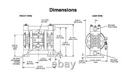 3/8 Graco Husky 307 Polypropylene Air Diaphragm Pump (SS/SS/PTFE) D3B331