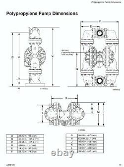3 Graco Husky 3300 Polypropylene Air Diaphragm Pump (PP/PTFE/PTFE) 652404
