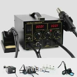 3 In 1 110v/220v Soldering Iron Hot Air Repair Rework Station With Digital Smd