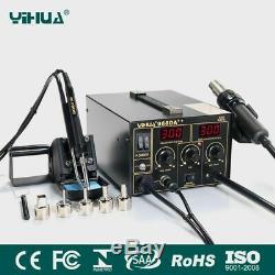 3 In 1 110v/220v Soldering Iron Hot Air Repair Rework Station With Digital Smd