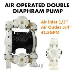 41.5GPM Air-Operated Double Diaphragm Pump Santoprene Acid Petroleum Fluid 1/2'