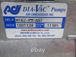 AIR DIAMENTIONS DIA VAC M162-FT-AA1 DIAPHRAGM PUMP With 1/12 HP MARATHON MOTOR