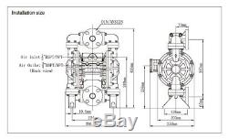 Air-Operated Double Diaphragm Pump 41.5GPM 157L/min 1/2'' Air Inlet (Santoprene)