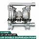 Aluminium Air-Operated Double Diaphragm Pump 5.3GPM 50M 1/2'' Inlet Santoprene