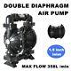 Aluminium Teflon Double Diaphragm Air Pump 1.5'' Inlet 94.6GPM Diesel Water Oil
