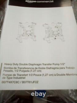 Amazon-Commercial Double Diaphragm Transfer Pump 1/2 13GPM Polypropylene Air