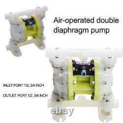 Double Diaphragm Air Poly Pump Chemical Industrial Polypropylene 1/2'' 3/4'' NPT