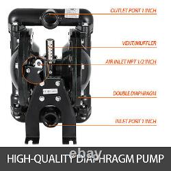 Double Diaphragm Pump Air-Operated 1 Inlet Outlet Aluminum 35 GPM Max 120PSI