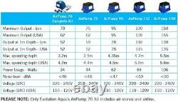Evolution Aqua Airtech Air Pump Quiet for Pond Koi Fish 70/75/95/130/150 Litre