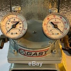 GAST DOA-P104-AA Vacuum Air Compressor Pump Regulators & Gauges + Foot Control