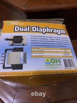 General Hydroponics Dual Diaphragm Air Pump High Output 320 GPH aquarium hydro