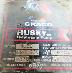Graco Husky 1 Double Diaphragm Pump, Aluminum, Air Operated SEE VIDEO E1FL