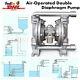 PTFE Air-Operated Double Diaphragm Pump 1/2 Inlet&Outlet Aluminum Alloy 100PSI