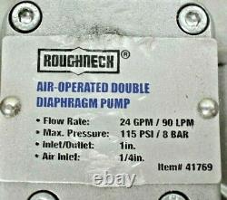 Roughneck #41769, Air-Operated Double Diaphragm Pump, Flow Rate 24 GPM 115 PSI