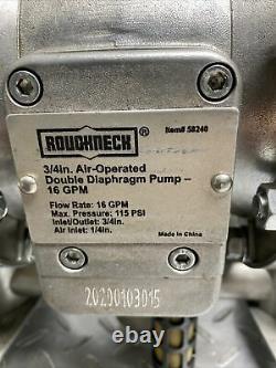 Roughneck Air-Operated Double Diaphragm Pump Aluminum 16 GPM 10 CFM 58240 Y-14