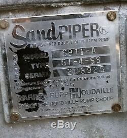 Sandpiper SB1-1/2-A SI-4-SS Air Operated Double Diaphragm Pump, 90 Gal / Min