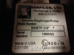 Serfilco Double Diaphragm Air Operated Diaphragm Pump SSBTF-1.5 withWarranty
