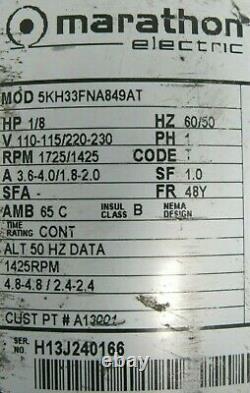 Used Air Dimensions R222-bt-aa1-c Dia-vac Pump R222btaa1c 1/8hp 110-115/220-230v