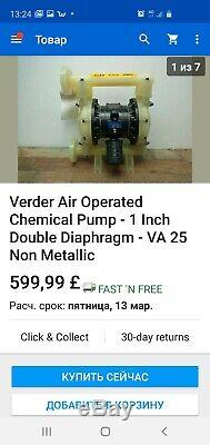 Verder Air Operated Chemical Pump 1 Inch Double Diaphragm VA 15 Non Metallic