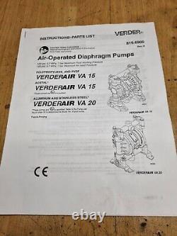 Verderair VA 15 Air Operated Double diaphragm pump 7 bar