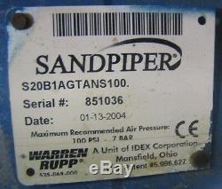Warren Rupp Sandpiper S20b1agtans100 Aluminum Air & Flow 2 Npt Diaphragm Pump